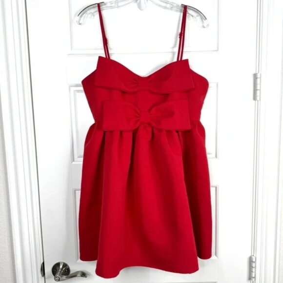 BHLDN Sachin & Babi Sloane Taffeta Double-Bow Mini Dress - Picture 2 of 10